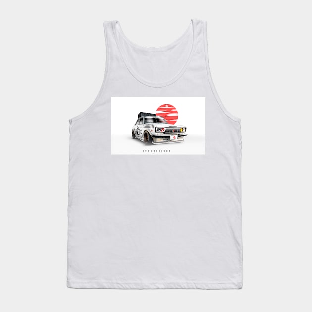 Datsun 510 jdm artwork, widebody design by ASAKDESIGNS. checkout my store for more creative works Tank Top by ASAKDESIGNS